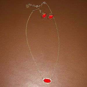 Kendra Scott necklace and stud earrings